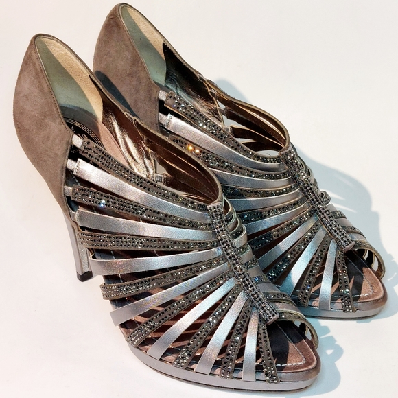 René Caovilla silver swarowski crystal embellished cage pumps, EU41 - Picture 10 of 17